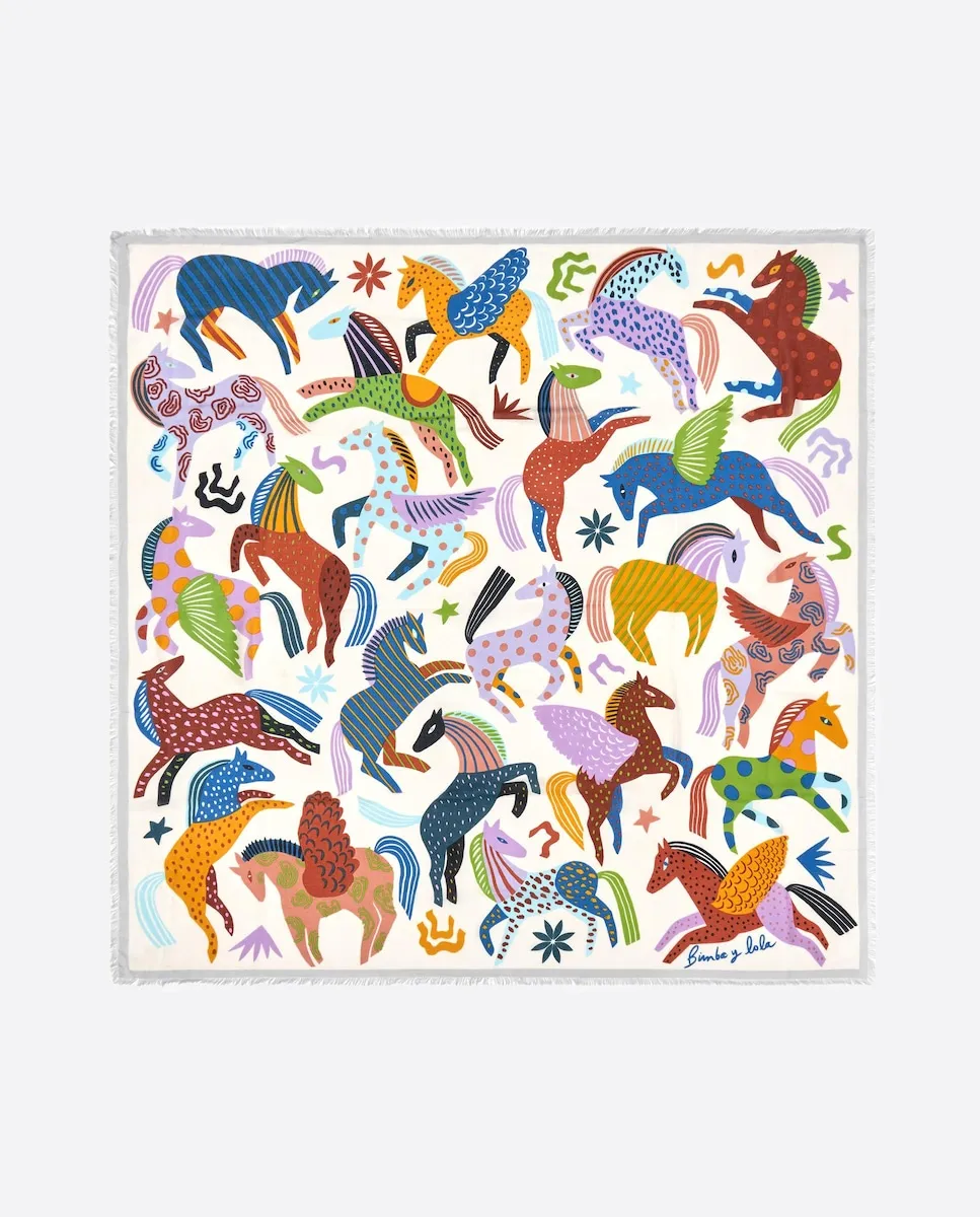 Женская футболка с лошадьми и мини-принтами Bimba Y Lola, белый
Женская футболка с лошадьми и мини-принтами Bimba Y Lola, белый