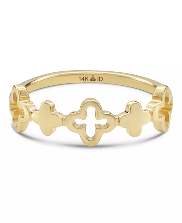 Кольцо «Клевер» из 14-каратного золота, размер 8, около 2,5 грамма Devata, gold