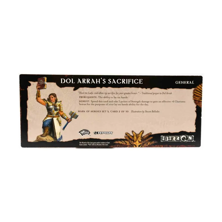 Набор 3 для РПГ «Знак героев» — карта 2 из 10, «Жертвоприношение Дол Арры», Eberron (d20)
Набор 3 для РПГ «Знак героев» — карта 2 из 10, «Жертвоприношение Дол Арры», Eberron (d20)