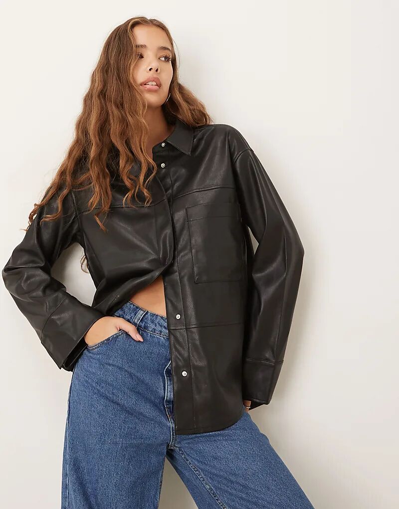 Рубашка свободного кроя Gina Tricot PU черного цвета
Рубашка свободного кроя Gina Tricot PU черного цвета