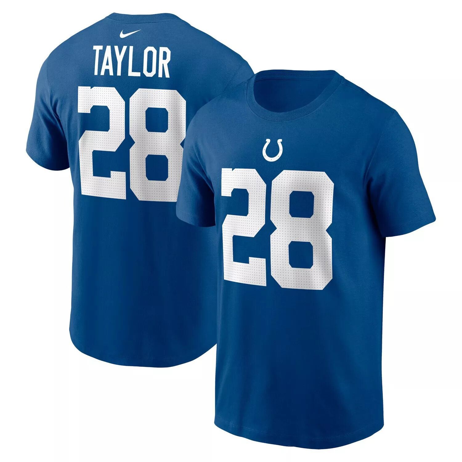 Мужская футболка с именем и номером игрока Jonathan Taylor Royal Indianapolis Colts Nike
Мужская футболка с именем и номером игрока Jonathan Taylor Royal Indianapolis Colts Nike