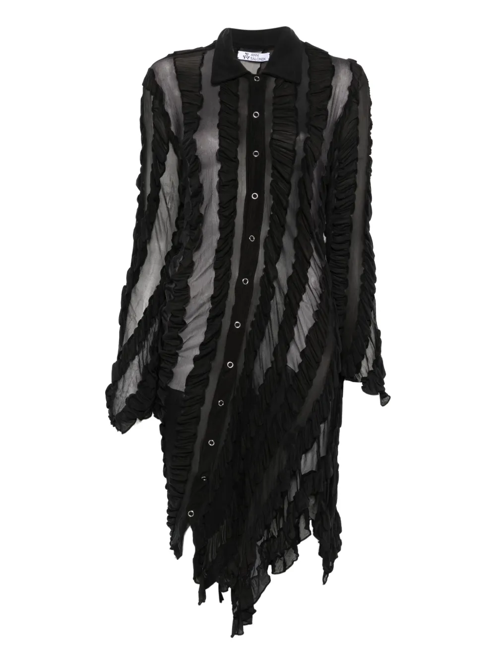 Платье миди-рубашка с оборками Anni Salonen, черный
Платье миди-рубашка с оборками Anni Salonen, черный