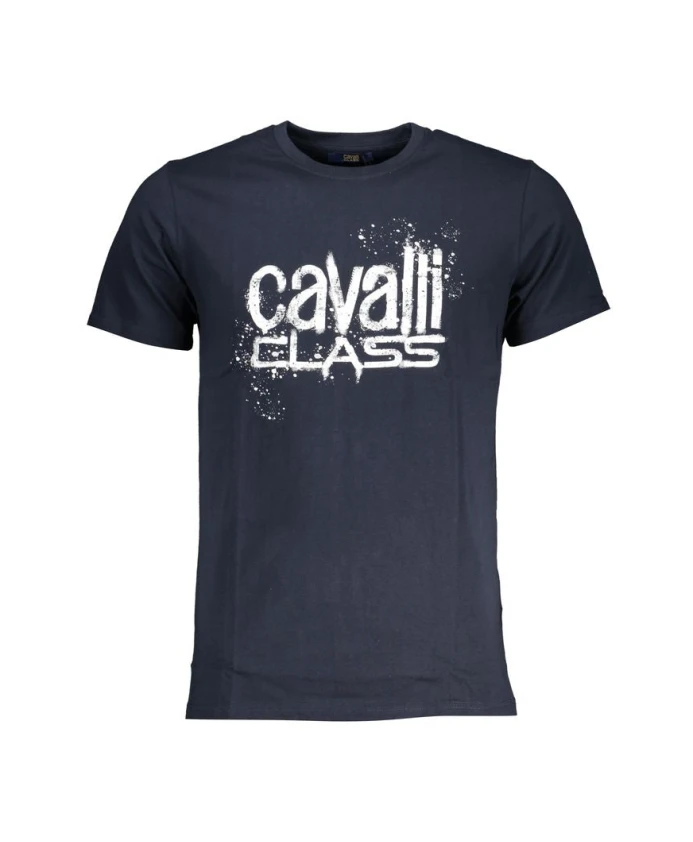 Синяя хлопковая футболка с принтом и логотипом Cavalli Class, синий
Синяя хлопковая футболка с принтом и логотипом Cavalli Class, синий