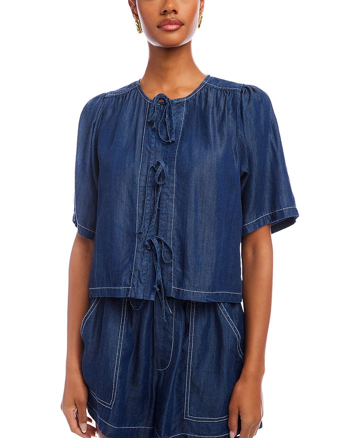 Топ с бантом Nadine Fifteen Twenty, синий
Топ с бантом Nadine Fifteen Twenty, синий