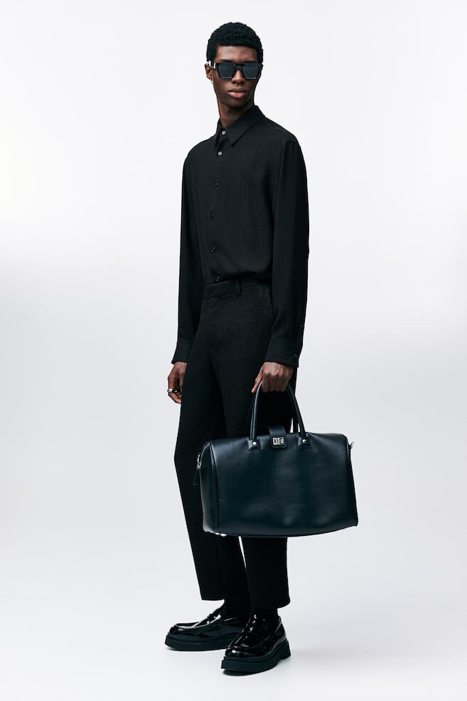 Укороченные брюки обычного кроя H&M, черный
Укороченные брюки обычного кроя H&M, черный