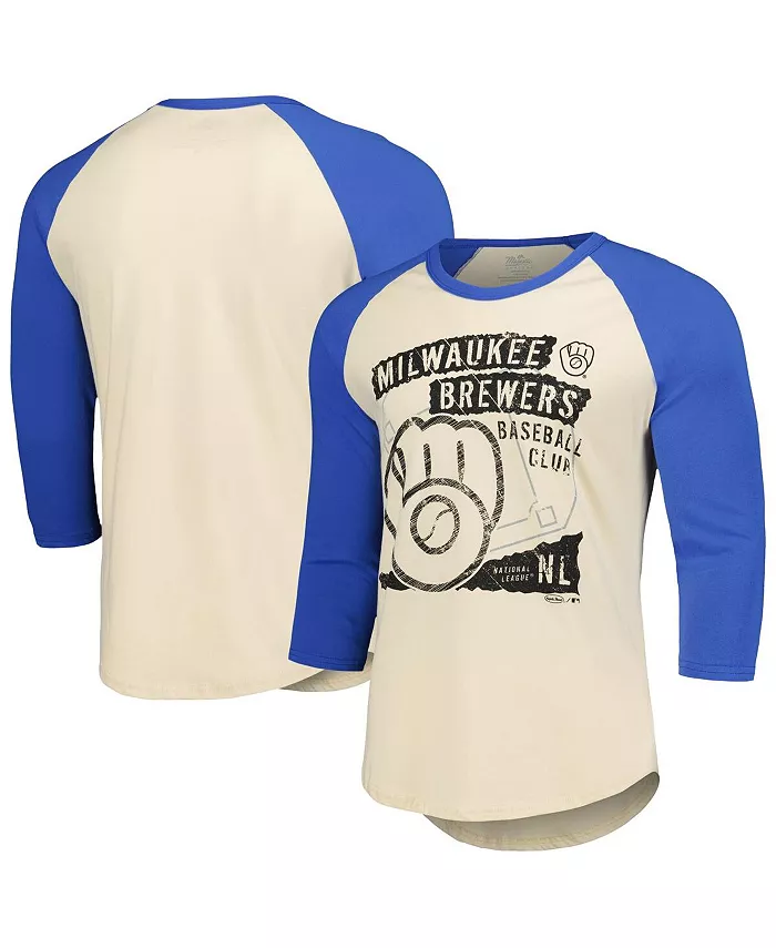 Мужская футболка Milwaukee Brewers кремового/королевского цвета с рукавом реглан 3/4 Majestic
Мужская футболка Milwaukee Brewers кремового/королевского цвета с рукавом реглан 3/4 Majestic
