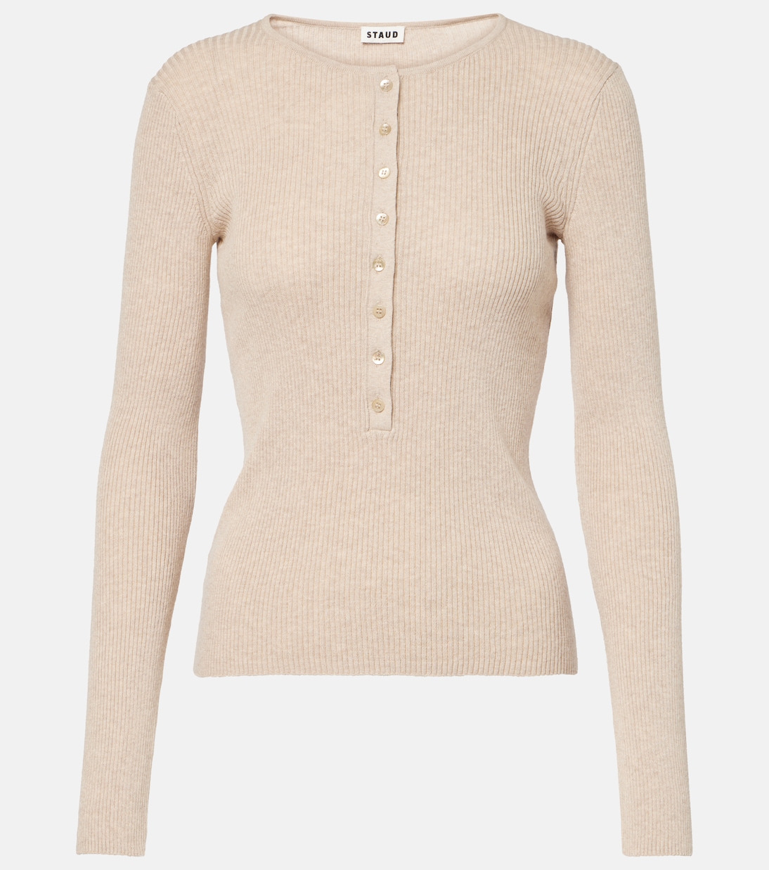 Рубашка хенли из хлопка и кашемира ара Staud, Stone
Рубашка хенли из хлопка и кашемира ара Staud, Stone