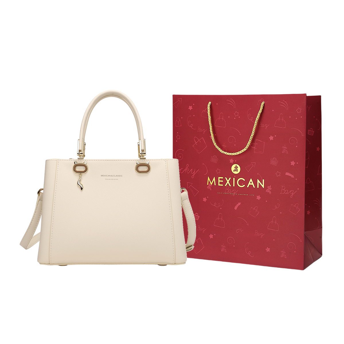 MEXICAN Полиуретановая поясная сумка через плечо, Ecru
MEXICAN Полиуретановая поясная сумка через плечо, Ecru