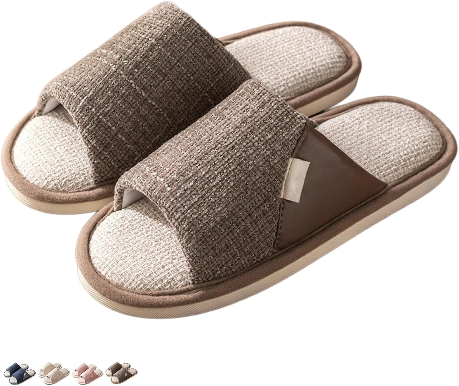 Льняные тапочки для женщин и мужчин, домашние шлепанцы для лето-осень, бесшумные, противоскользящие, парные, с открытым носком, дышащие, впитывающие пот Iwhgrmp, коричневый
Льняные тапочки для женщин и мужчин, домашние шлепанцы для лето-осень, бесшумные, противоскользящие, парные, с открытым носком, дышащие, впитывающие пот Iwhgrmp, коричневый