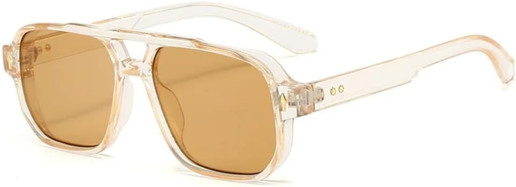 Классические солнцезащитные очки с двойной перемычкой, квадратной формы, для женщин и мужчин, модные, с прозрачными линзами Ocean, с заклепками, с защитой от УФ-излучения UV400 UATXTAU, Champagne
Классические солнцезащитные очки с двойной перемычкой, квадратной формы, для женщин и мужчин, модные, с прозрачными линзами Ocean, с заклепками, с защитой от УФ-излучения UV400 UATXTAU, Champagne