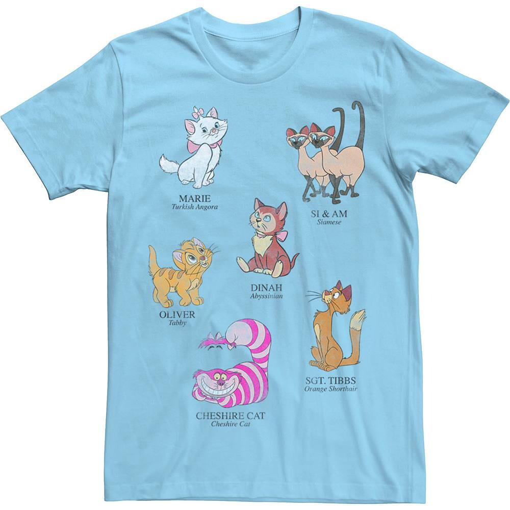 Мужская футболка Disney's Mickey and Friends с именами и породами кошек Licensed Character, цвет Light Blue
Мужская футболка Disney's Mickey and Friends с именами и породами кошек Licensed Character, цвет Light Blue