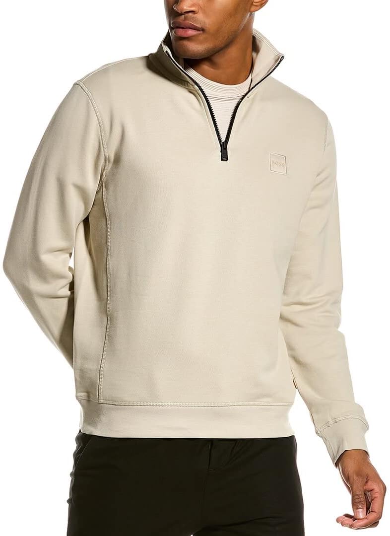 BOSS мужской свитшот с логотипом на заплатке и молнией на четверть, Dessert Beige
BOSS мужской свитшот с логотипом на заплатке и молнией на четверть, Dessert Beige