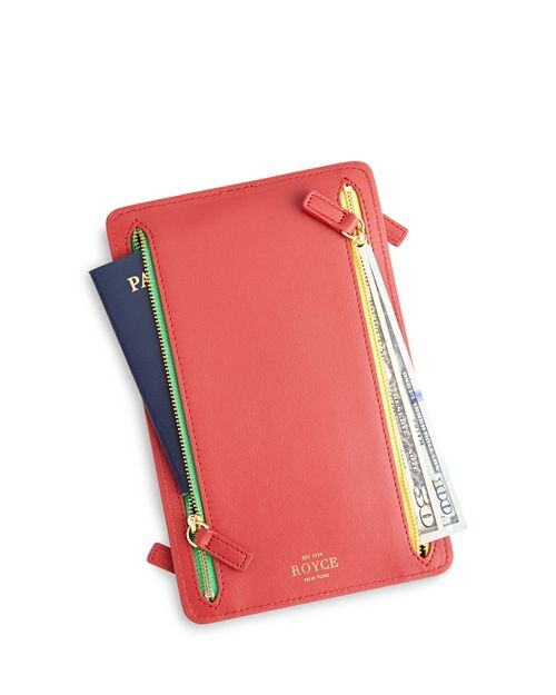 Кожаный дорожный чехол-органайзер с блокировкой RFID и четырьмя молниями ROYCE New York, цвет Red 
Кожаный дорожный чехол-органайзер с блокировкой RFID и четырьмя молниями ROYCE New York, цвет Red