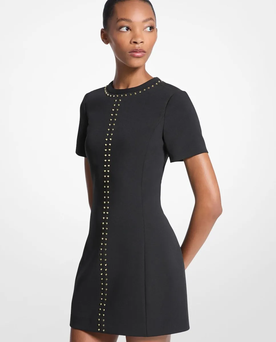 Короткое платье с круглым вырезом и заклепками Michael Michael Kors, черный
Короткое платье с круглым вырезом и заклепками Michael Michael Kors, черный