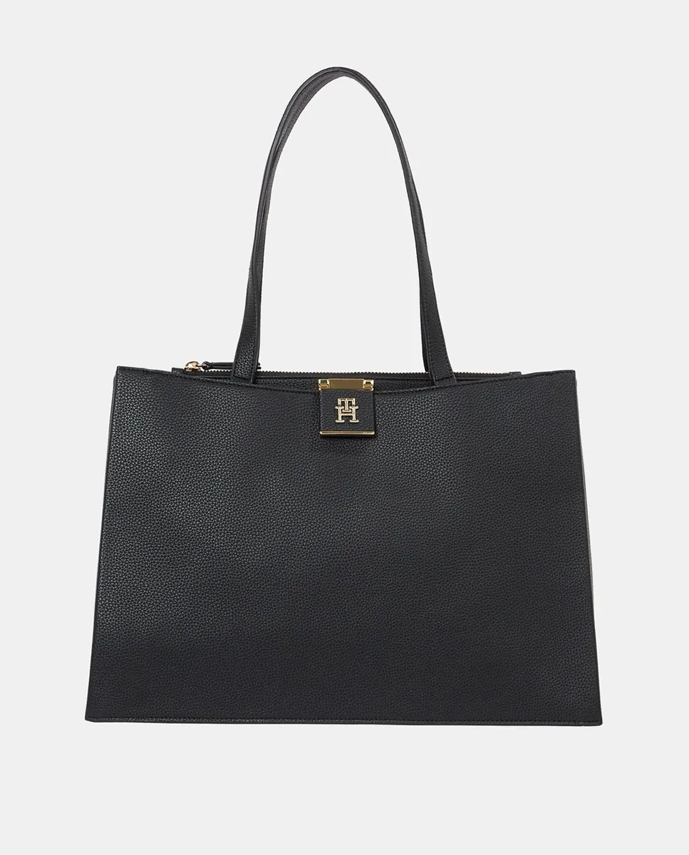 Сумка-тоут с металлическим логотипом Tommy Hilfiger, черный
Сумка-тоут с металлическим логотипом Tommy Hilfiger, черный