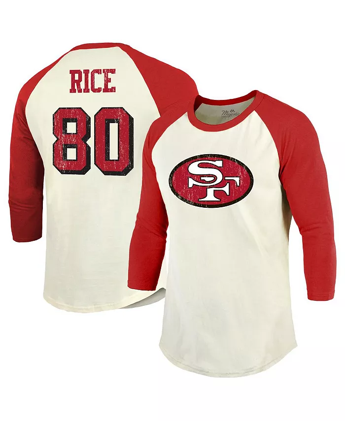 Мужская футболка с выведенным на пенсию номером игрока Джерри Райса Крем/Скарлет из «Сан-Франциско 49ers» и рукавом реглан 3/4 Majestic
Мужская футболка с выведенным на пенсию номером игрока Джерри Райса Крем/Скарлет из «Сан-Франциско 49ers» и рукавом реглан 3/4 Majestic