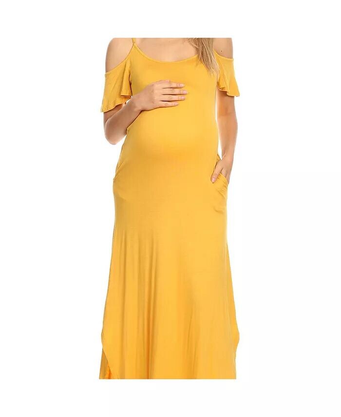 Платье макси Lexi для беременных White Mark, желтый 
Платье макси Lexi для беременных White Mark, желтый