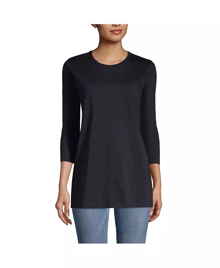 Женская хлопковая туника Supima с рукавом 3/4 Lands' End, черный
Женская хлопковая туника Supima с рукавом 3/4 Lands' End, черный