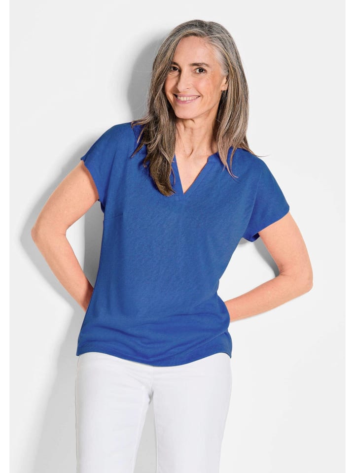 Рубашка из джерси: воздушная базовая рубашка с V-образным вырезом королевского синего цвета GOLDNER
Рубашка из джерси: воздушная базовая рубашка с V-образным вырезом королевского синего цвета GOLDNER