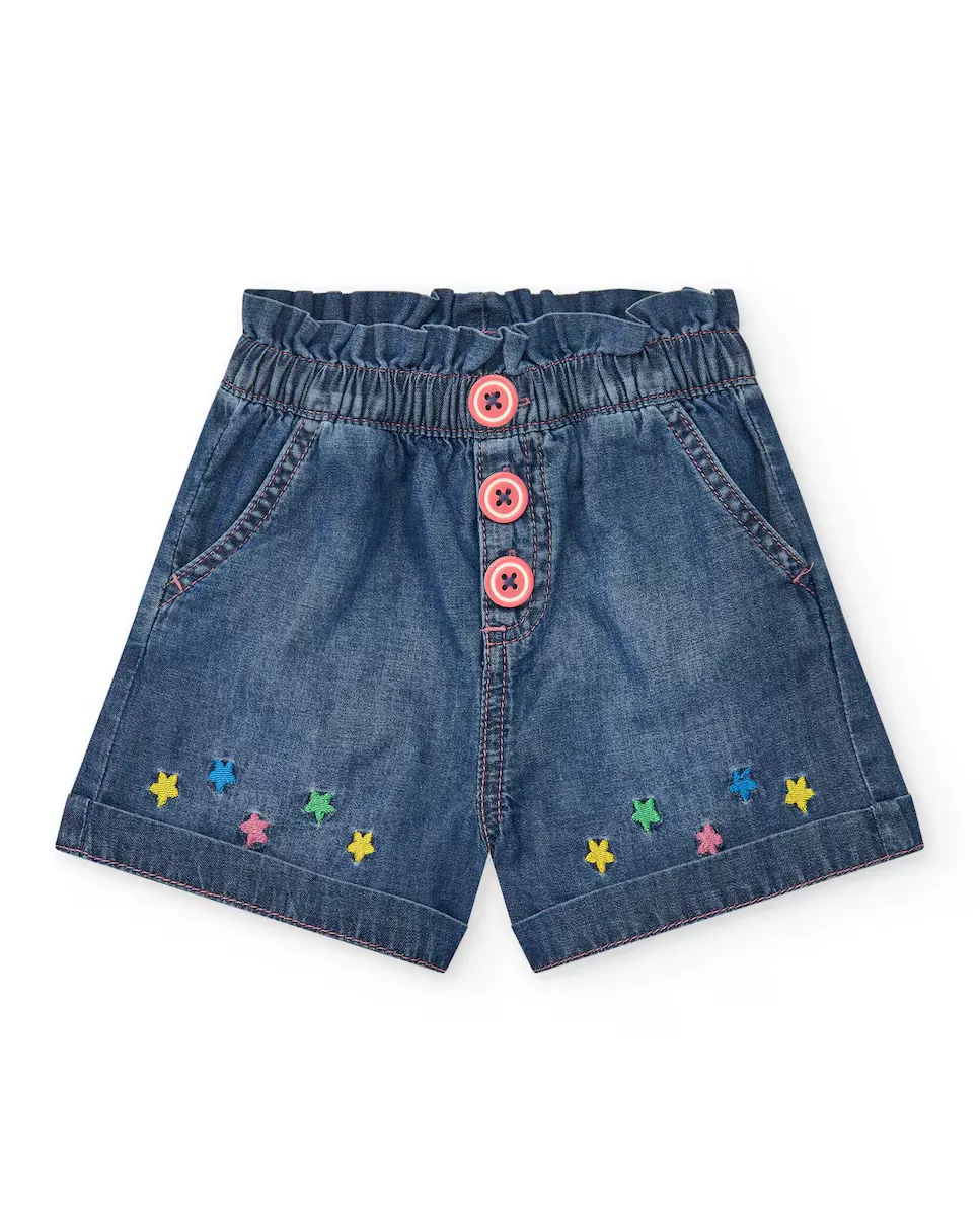Джинсовые шорты для девочек с эластичной талией и вышивкой в виде звезды Tuc tuc, синий
Джинсовые шорты для девочек с эластичной талией и вышивкой в виде звезды Tuc tuc, синий
