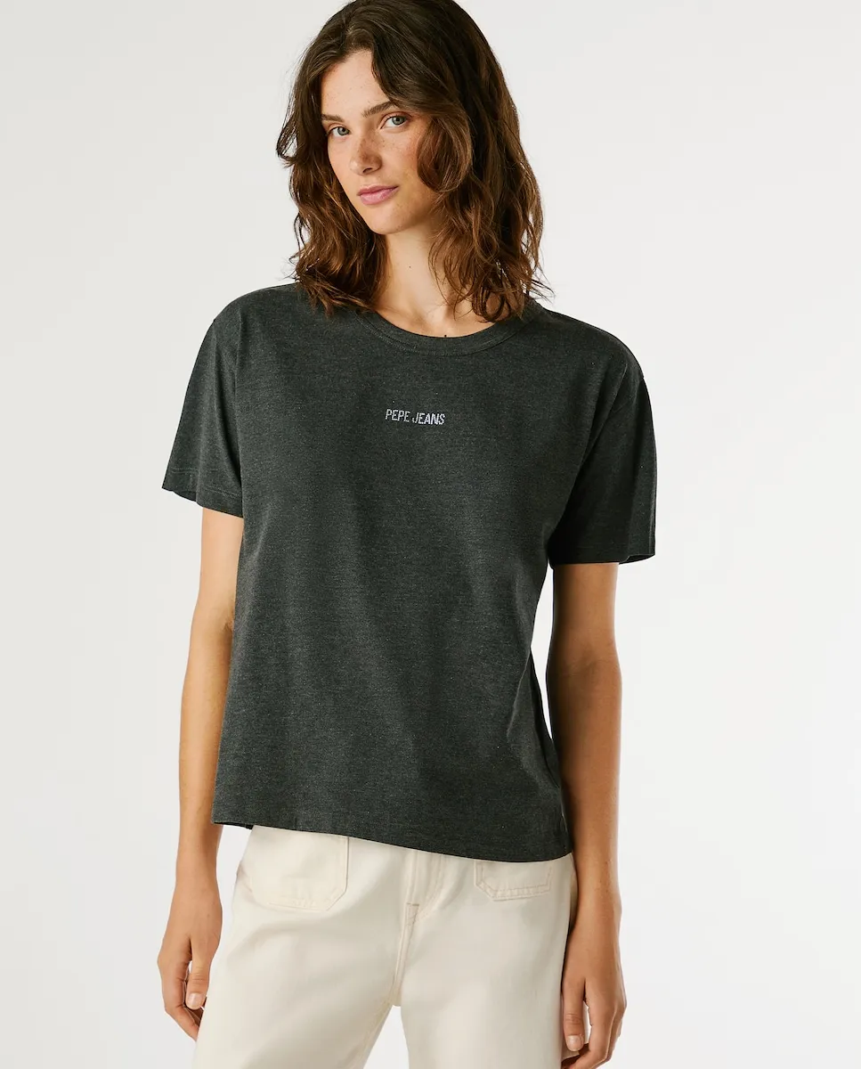 Женская футболка с коротким рукавом и логотипом из страз Pepe Jeans, темно-серый
Женская футболка с коротким рукавом и логотипом из страз Pepe Jeans, темно-серый