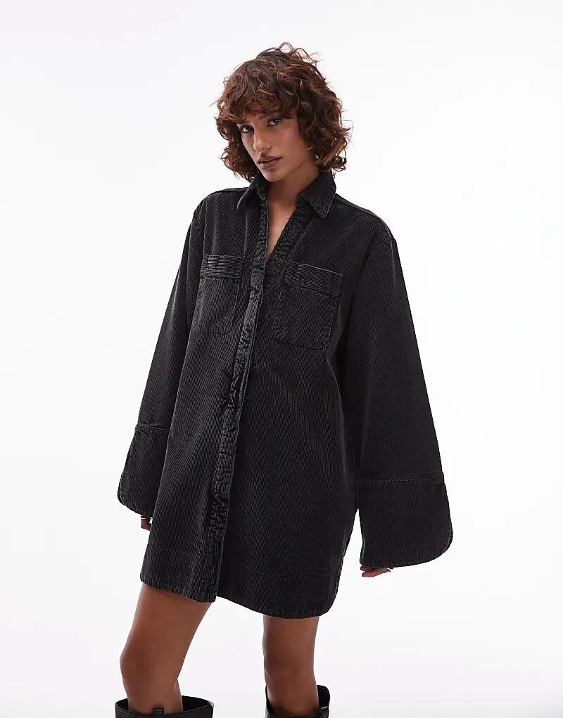 Платье-рубашка мини ASOS DESIGN из вельвета с широкими манжетами и объемными карманами черного цвета
Платье-рубашка мини ASOS DESIGN из вельвета с широкими манжетами и объемными карманами черного цвета