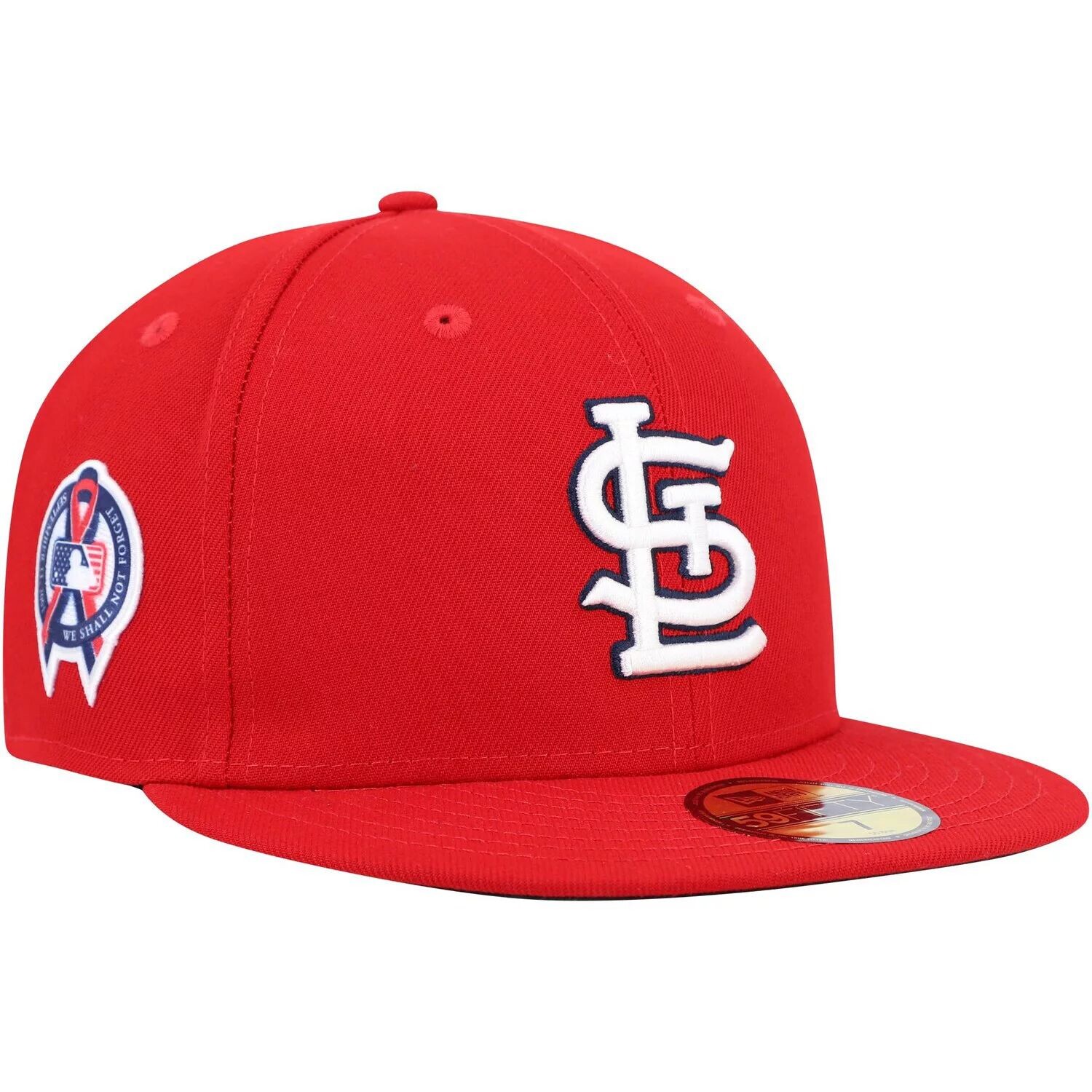 Мужская красная мужская бейсболка New Era St. Louis Cardinals с мемориальной нашивкой в память о 11 сентября 59FIFTY.
Мужская красная мужская бейсболка New Era St. Louis Cardinals с мемориальной нашивкой в память о 11 сентября 59FIFTY.