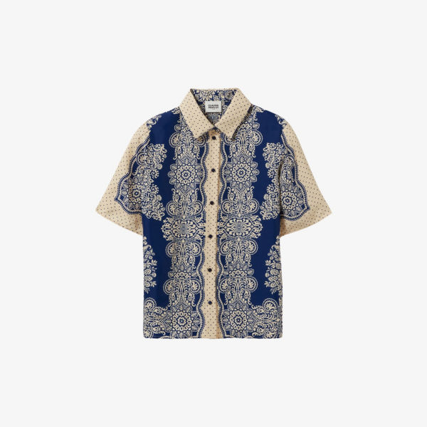 Рубашка короткая Claudie Pierlot с коротким рукавом, синий / бежевый
Рубашка короткая Claudie Pierlot с коротким рукавом, синий / бежевый