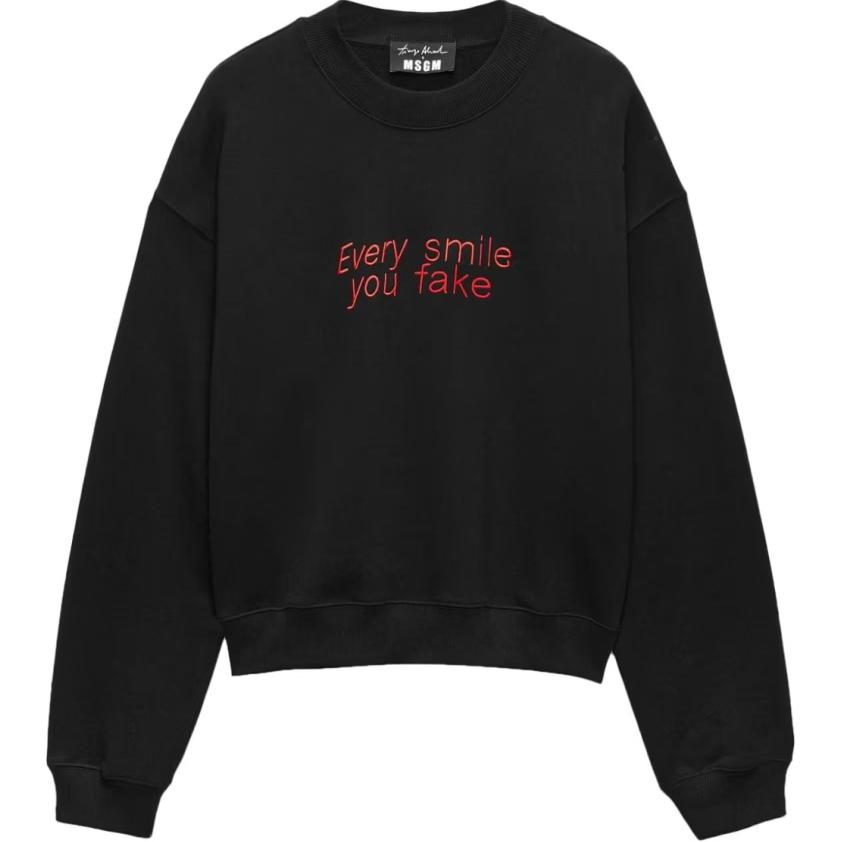 Свитшот с вышитым слоганом MSGM, черный
Свитшот с вышитым слоганом MSGM, черный