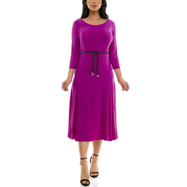 Женское платье миди Sylvia с рукавами три четверти и поясом Nina Leonard, цвет vibrant violet
Женское платье миди Sylvia с рукавами три четверти и поясом Nina Leonard, цвет vibrant violet