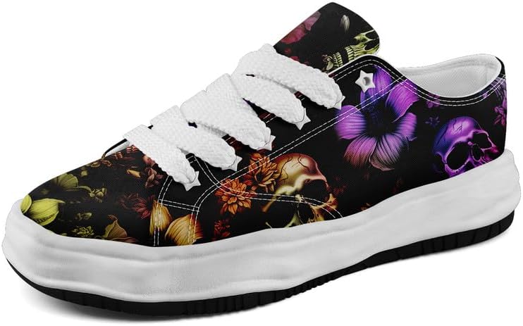 Кеды AWSOLE Fashion с черепом и розой на холсте для мужчин и женщин, унисекс, готический стиль, модные плоские удобные кроссовки черного, белого и красного цвета
Кеды AWSOLE Fashion с черепом и розой на холсте для мужчин и женщин, унисекс, готический стиль, модные плоские удобные кроссовки черного, белого и красного цвета