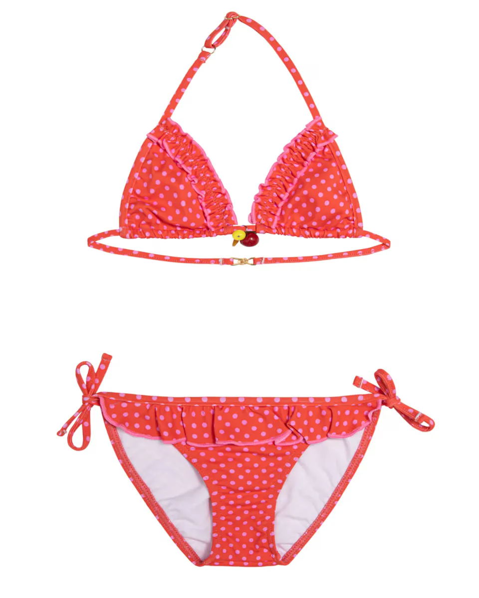 Девичье треугольное бикини с рюшами и принтом в горошек DOLORES CORTÉS, красный
Девичье треугольное бикини с рюшами и принтом в горошек DOLORES CORTÉS, красный