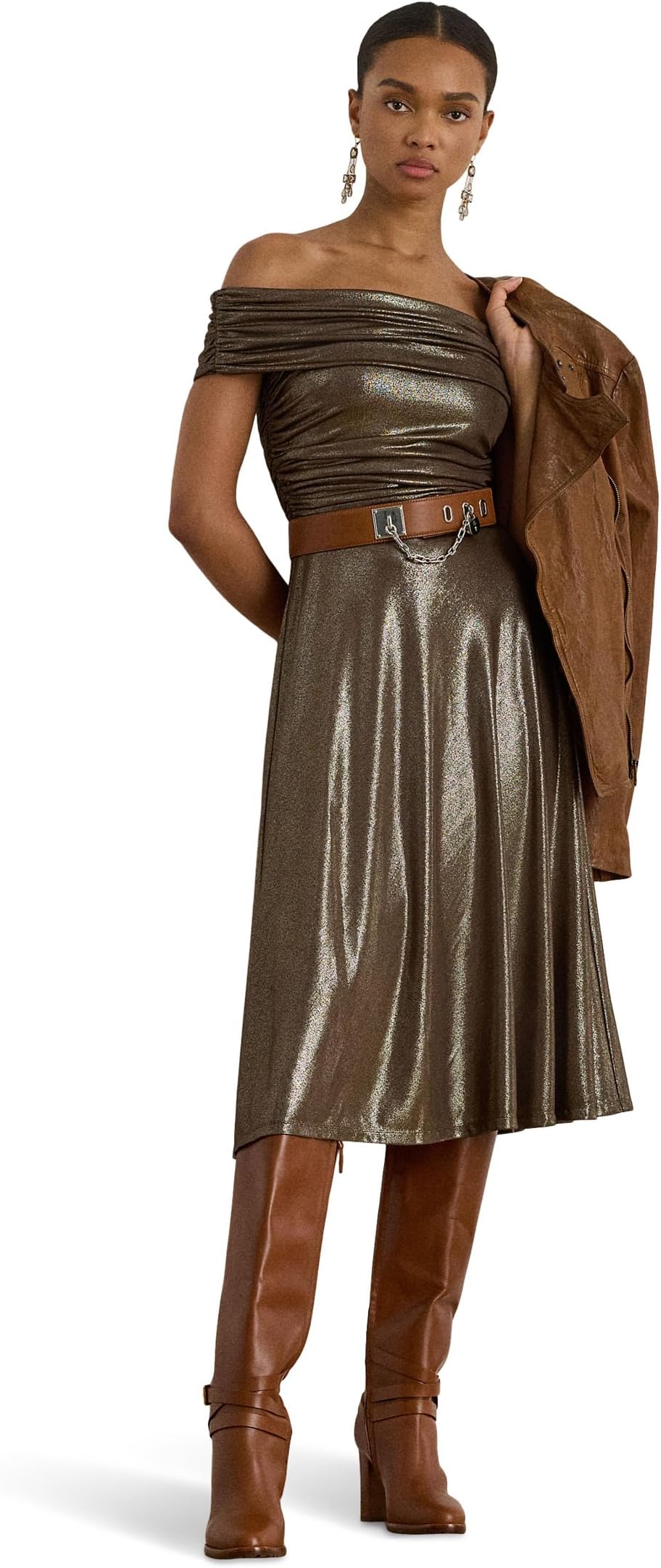 Платье Lauren Ralph Lauren Metallic Off-The-Shoulder Cocktail Dress, цвет Dark Taupe Brown/Light Gold Fl
Платье Lauren Ralph Lauren Metallic Off-The-Shoulder Cocktail Dress, цвет Dark Taupe Brown/Light Gold Fl