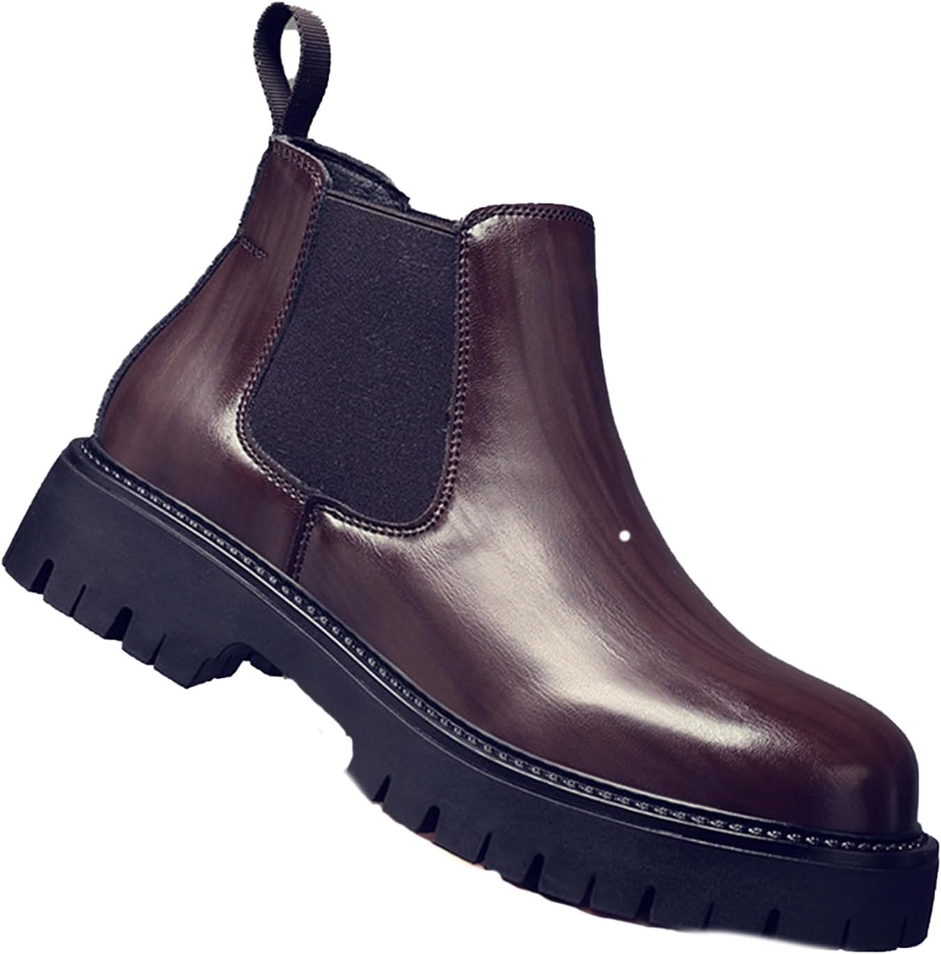 Мужские кожаные челси на платформе с рифленой подошвой, люксовые, с круглым носком, подошва с протектором, без шнурков, для улицы, амортизирующие, ботинки на щиколотку Generic, коричневый
Мужские кожаные челси на платформе с рифленой подошвой, люксовые, с круглым носком, подошва с протектором, без шнурков, для улицы, амортизирующие, ботинки на щиколотку Generic, коричневый