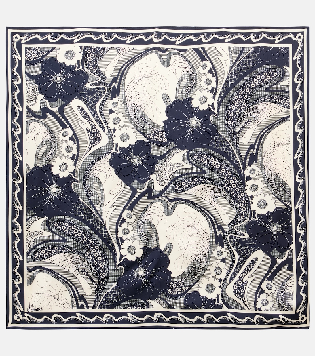 Шелковый шарф с принтом Микки Alémais, синий
Шелковый шарф с принтом Микки Alémais, синий