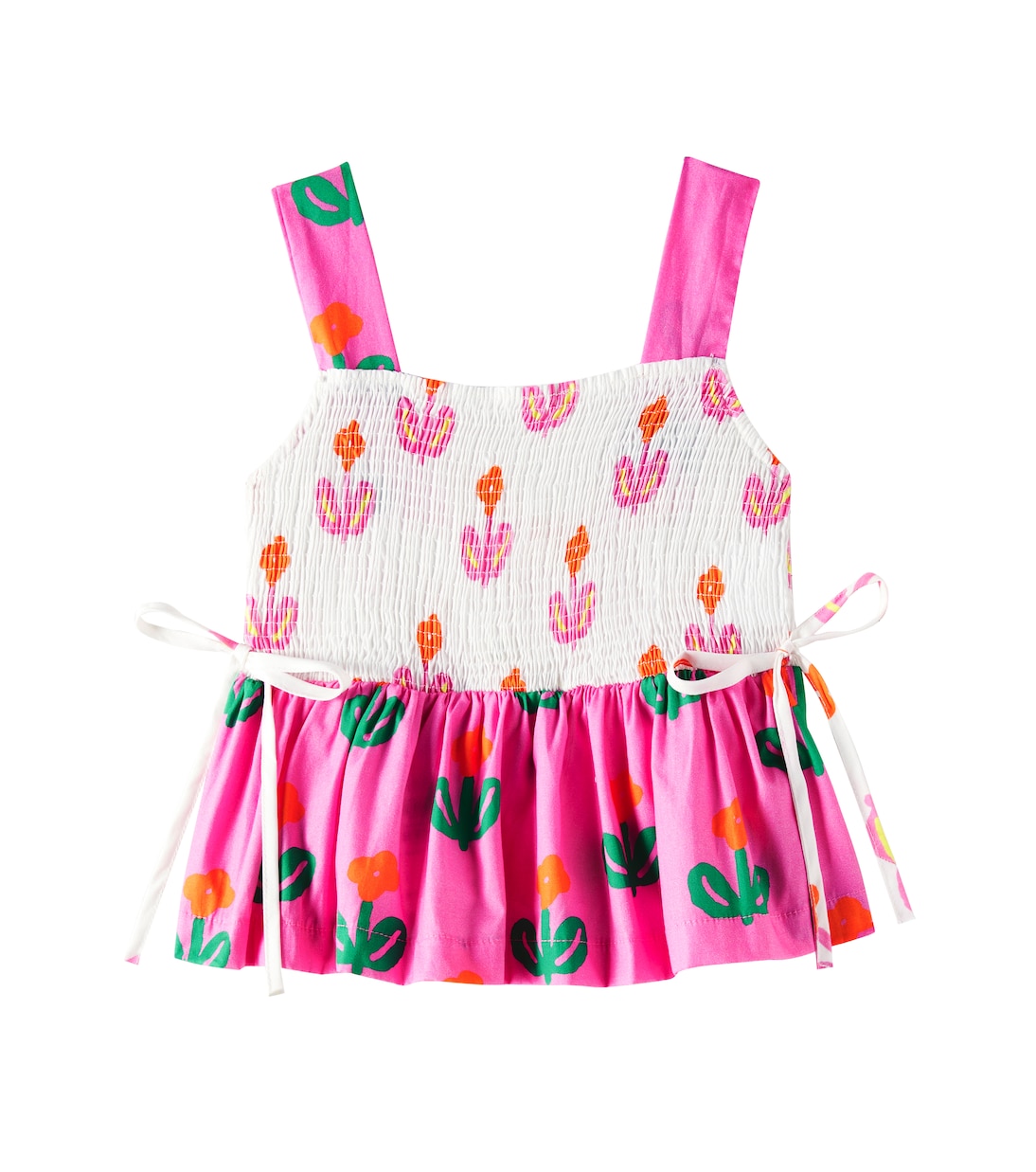 Хлопковый топ с сборками Flor Singela Fábula, Colorido 
Хлопковый топ с сборками Flor Singela Fábula, Colorido