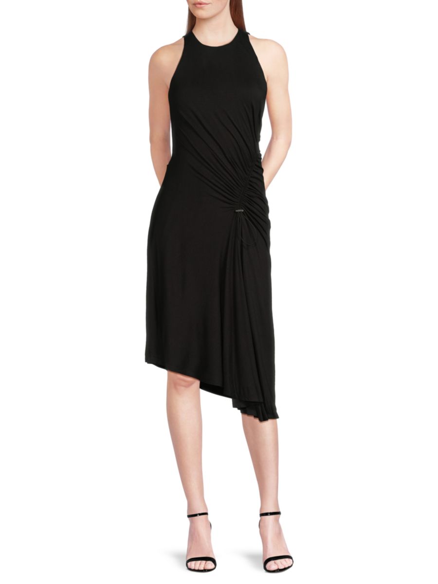 Асимметричное платье-миди с рюшами DKNY, черный
Асимметричное платье-миди с рюшами DKNY, черный