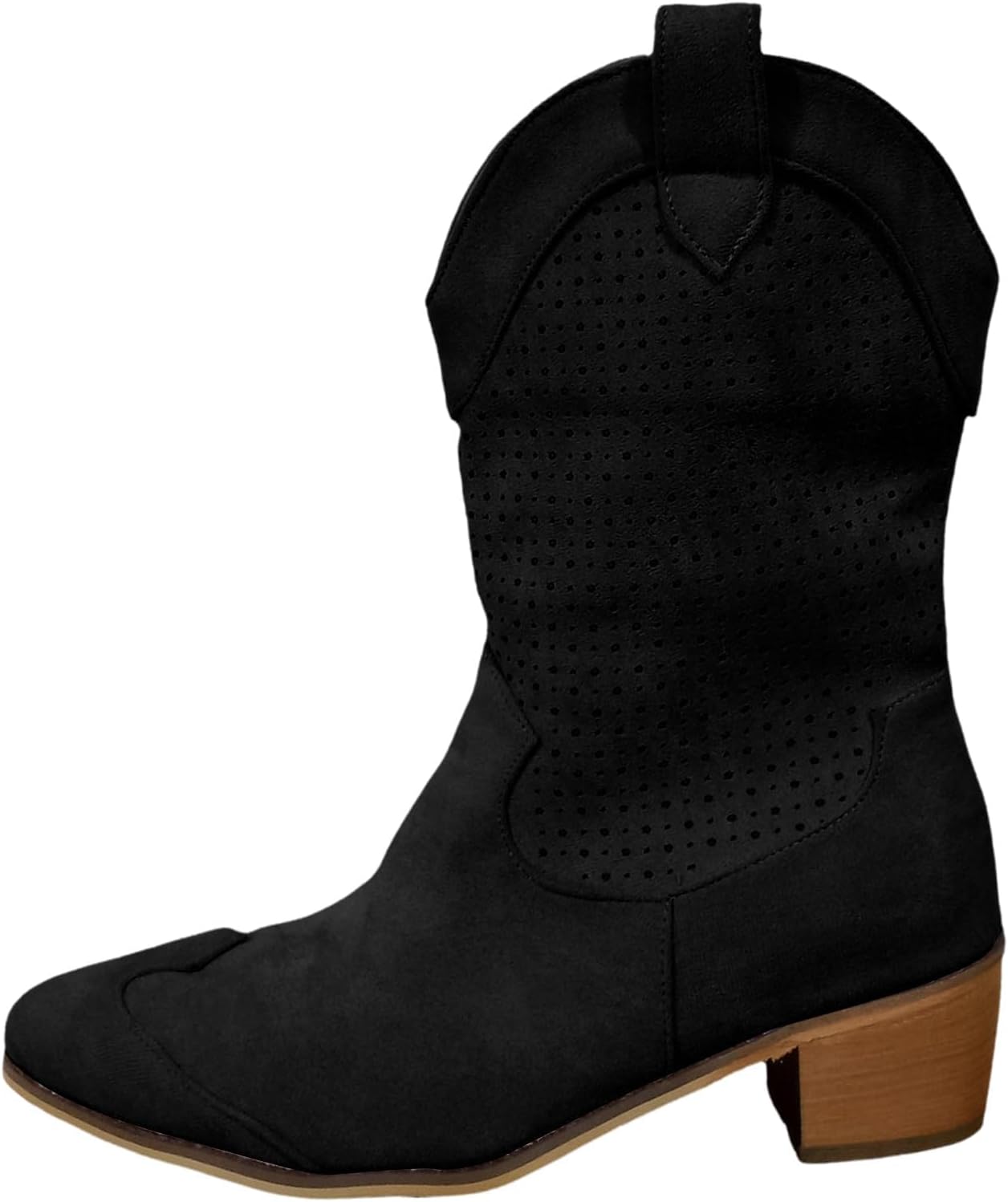 Женские замшевые ковбойские ботинки с заостренным носком, невысоким каблуком, высокие западные ботинки до середины голени с массивным каблуком, ботильоны, ретро дизайн с вырезами Baxtayel, черный
Женские замшевые ковбойские ботинки с заостренным носком, невысоким каблуком, высокие западные ботинки до середины голени с массивным каблуком, ботильоны, ретро дизайн с вырезами Baxtayel, черный