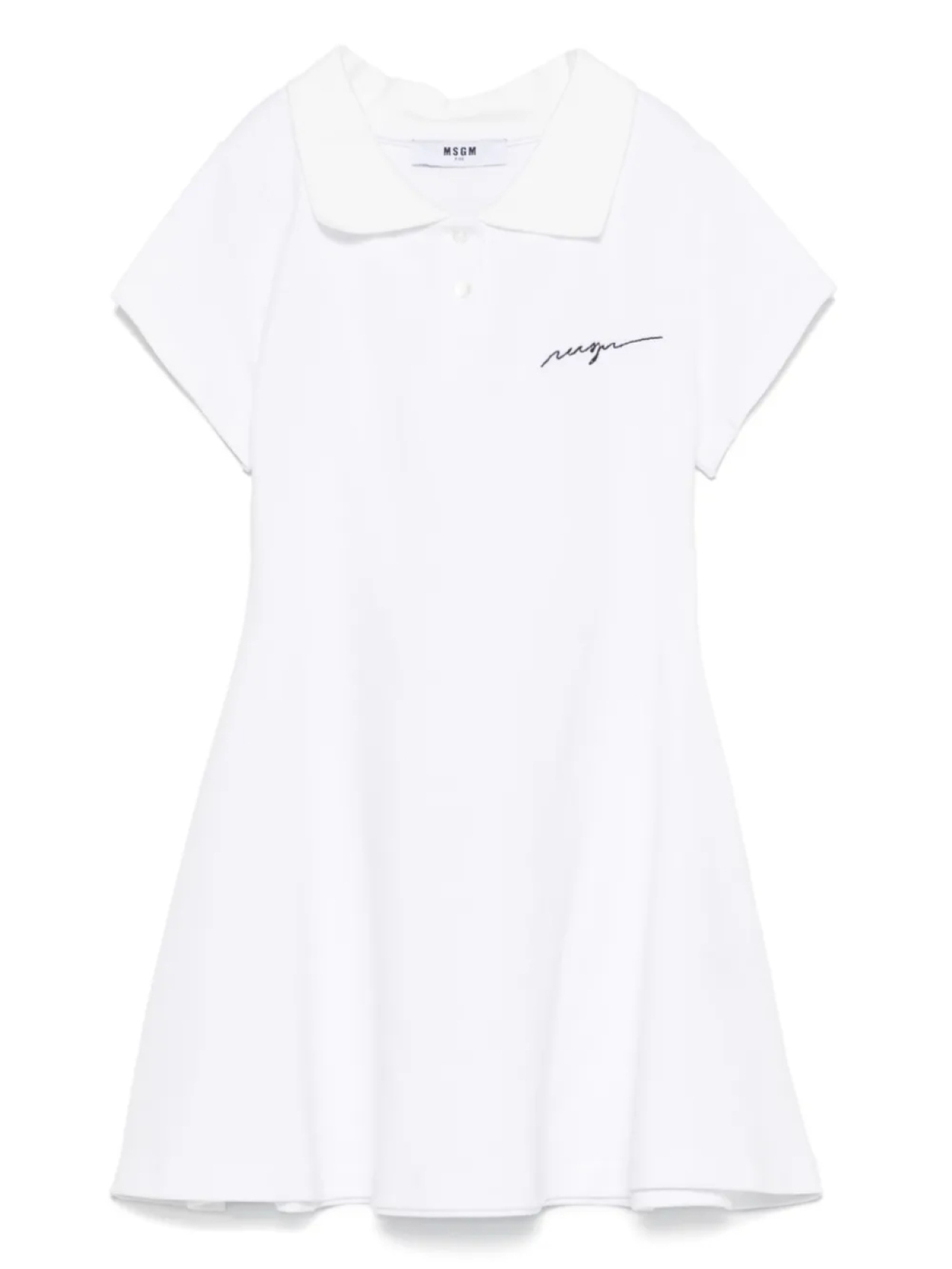 Платье с воротником поло и вышитым логотипом MSGM Kids, белый
Платье с воротником поло и вышитым логотипом MSGM Kids, белый