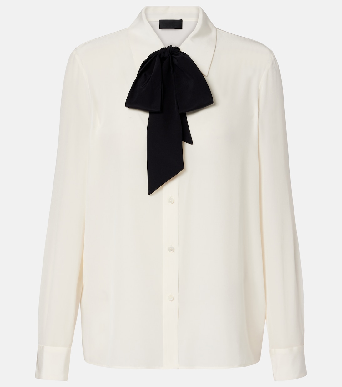 Шелковая рубашка Hanford с деталями в виде шарфа Nili Lotan, Ivory/Black
Шелковая рубашка Hanford с деталями в виде шарфа Nili Lotan, Ivory/Black