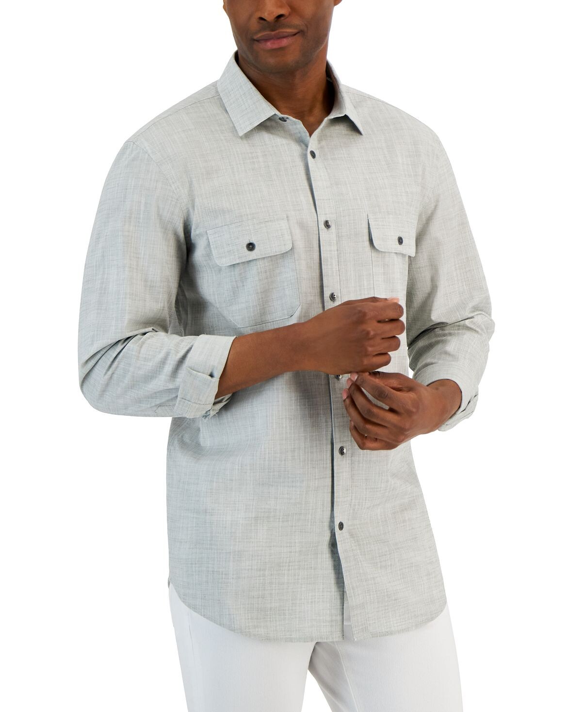 Мужская однотонная рубашка обычного кроя Alfani
Мужская однотонная рубашка обычного кроя Alfani