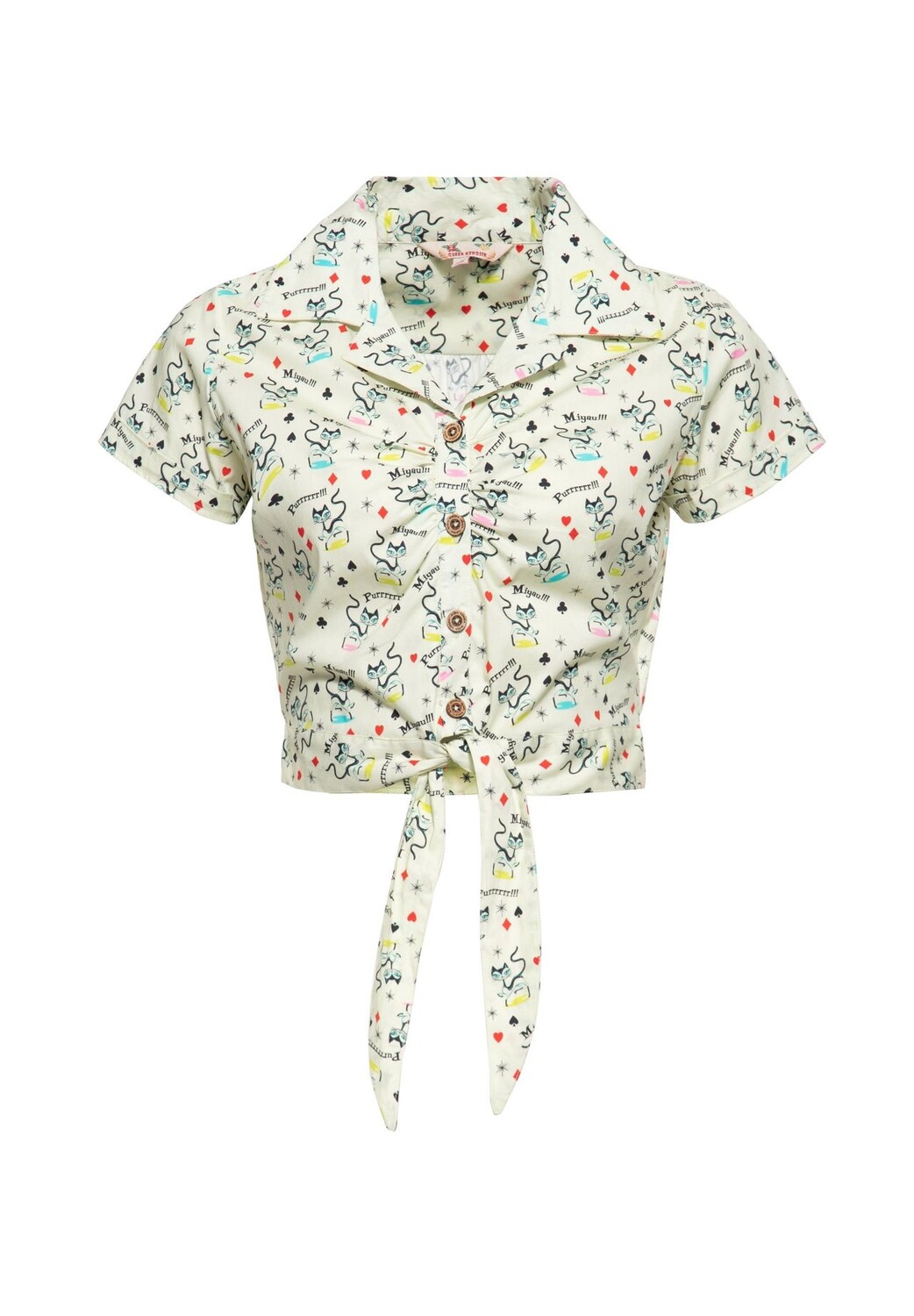 Блузка-рубашка с завязкой на подоле Retro Cats QUEEN KEROSIN, бежевый
Блузка-рубашка с завязкой на подоле Retro Cats QUEEN KEROSIN, бежевый