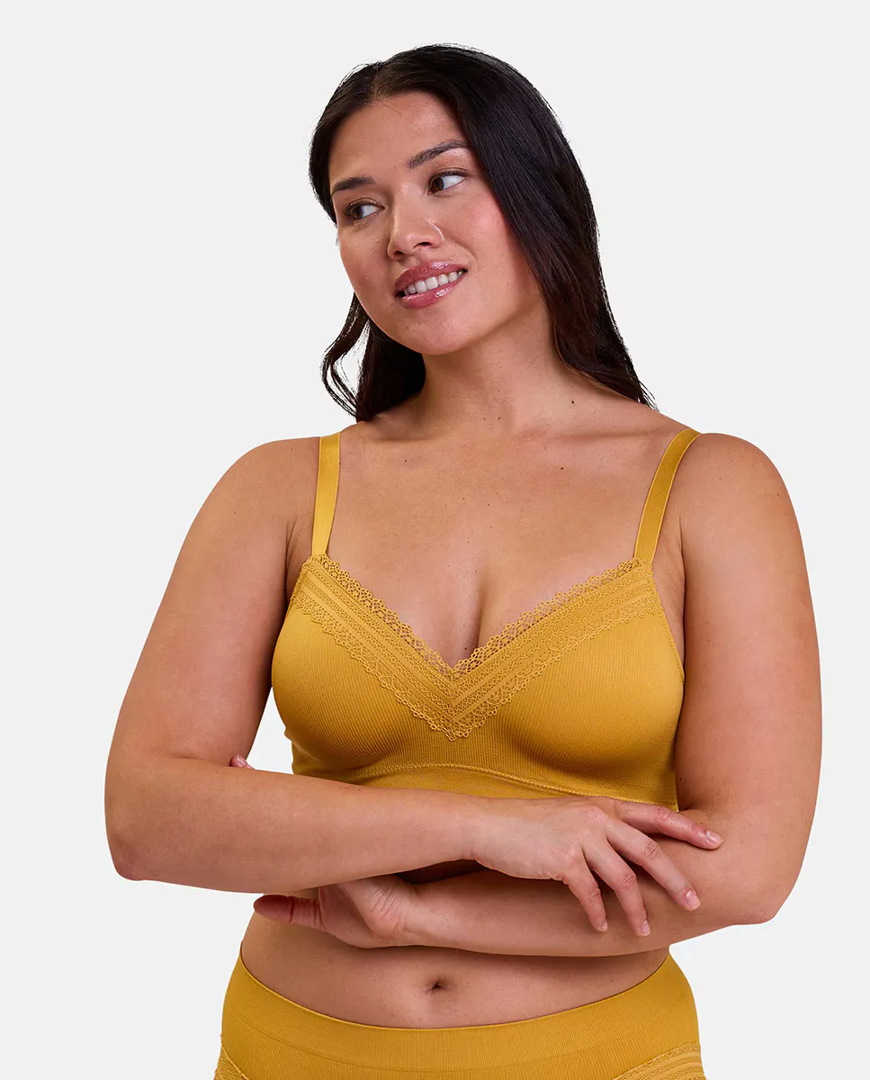 Бесшовный бюстгальтер без косточек Sans Complexe, жёлтый 
Бесшовный бюстгальтер без косточек Sans Complexe, жёлтый