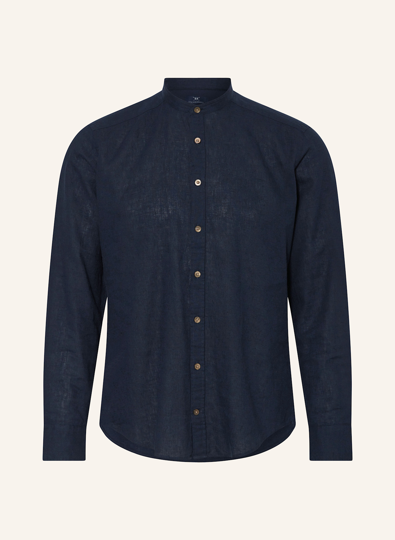 Рубашка современного кроя с воротником-стойкой и льном Strokesman'S, синий
Рубашка современного кроя с воротником-стойкой и льном Strokesman'S, синий