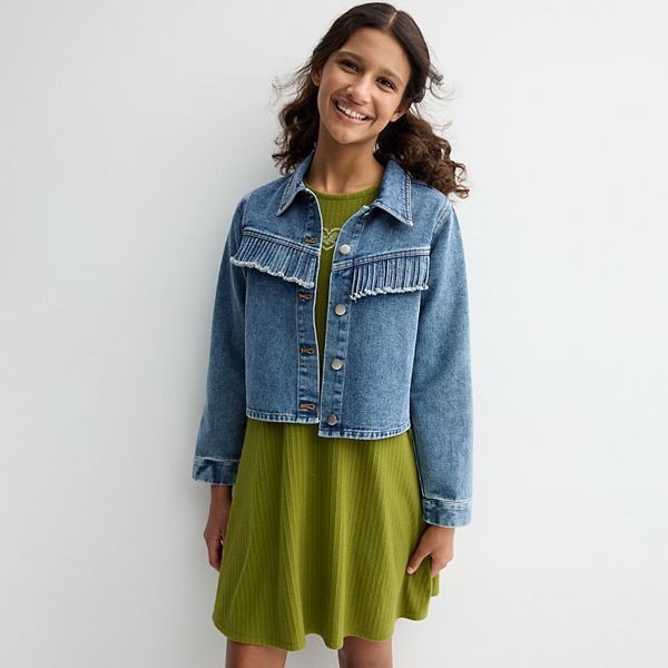 Джинсовый комплект с бахромой для девочек 7-16 лет: куртка и платье Mini Society
Джинсовый комплект с бахромой для девочек 7-16 лет: куртка и платье Mini Society