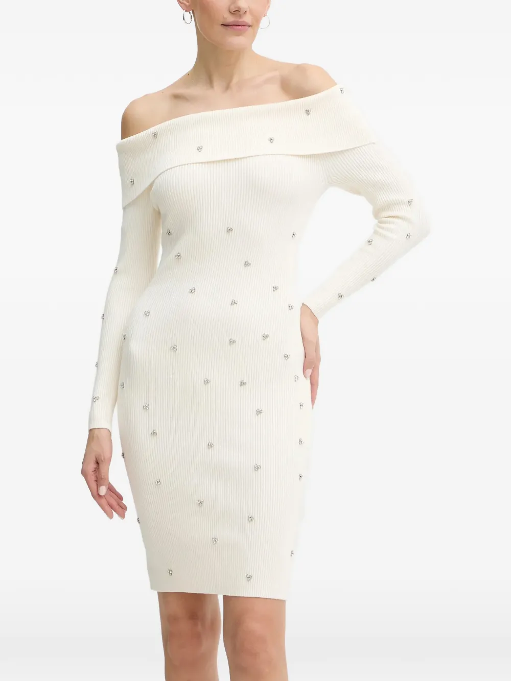 Мини-платье с открытыми плечами, украшенное стразами Guess Usa, нейтральный
Мини-платье с открытыми плечами, украшенное стразами Guess Usa, нейтральный