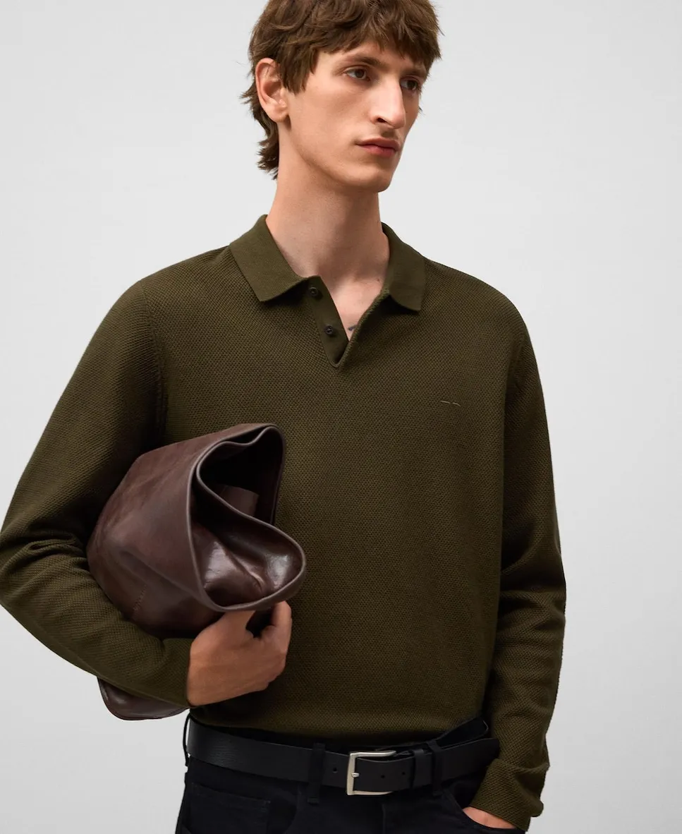 Мужской поло с длинным рукавом и структурной вязкой Adolfo Dominguez, хаки
Мужской поло с длинным рукавом и структурной вязкой Adolfo Dominguez, хаки