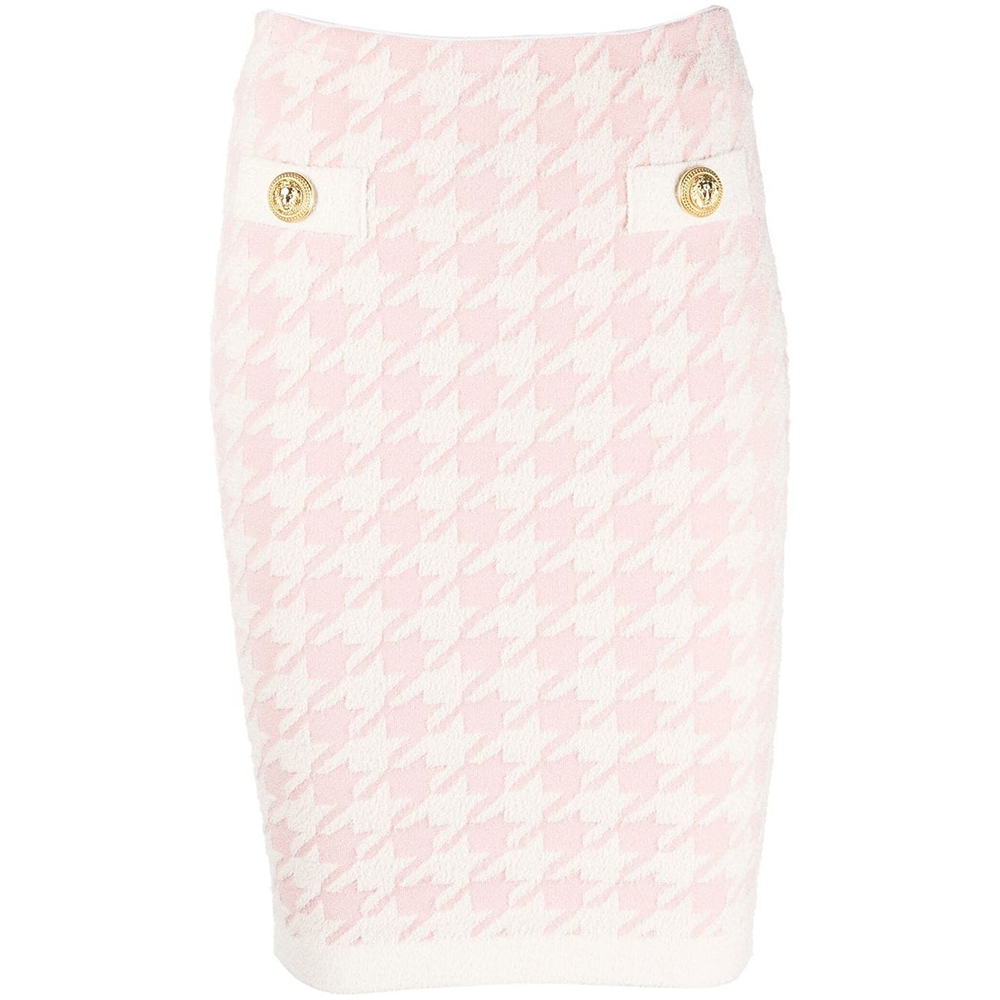Мини-юбка с узором "гусиная лапка" BALMAIN, розовая
Мини-юбка с узором "гусиная лапка" BALMAIN, розовая