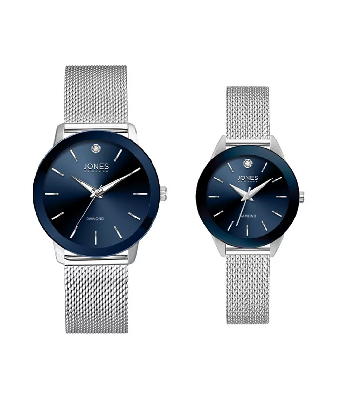 Мужские и женские аналоговые блестящие серебряные браслетные часы с сетчатым ремешком 42 мм, 34 мм подарочный набор His Hers Watch Jones New York
Мужские и женские аналоговые блестящие серебряные браслетные часы с сетчатым ремешком 42 мм, 34 мм подарочный набор His Hers Watch Jones New York