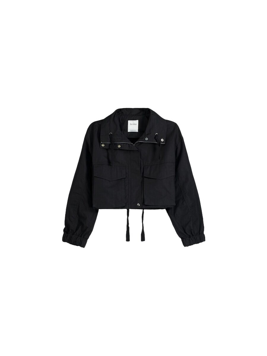 Межсезонная куртка Bershka, черный
Межсезонная куртка Bershka, черный